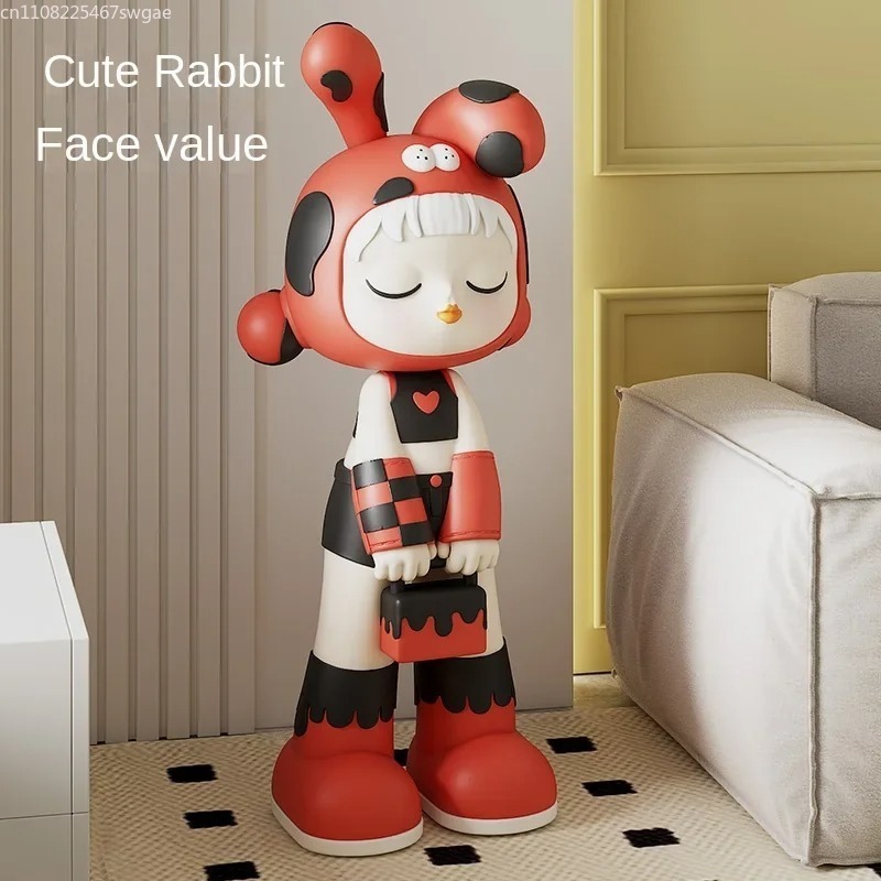 Home Decor Resin - Art Cartoon Girl Statue Indoor Fashion