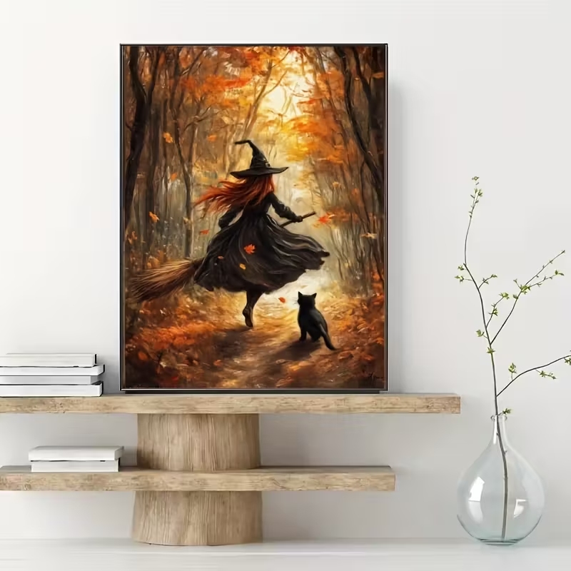 Retro Alloween Autumn Witch On - đánh giá và giá Home Decor Theme