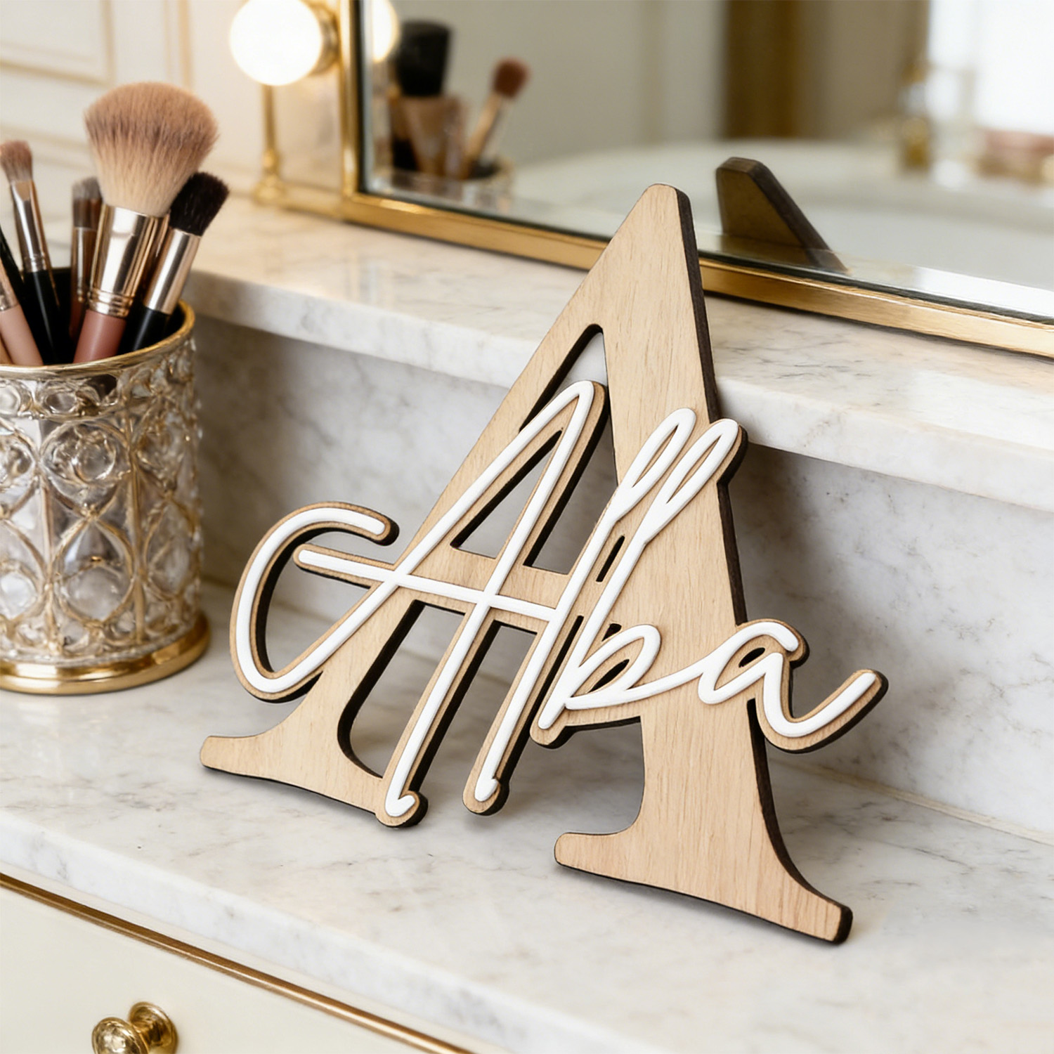 1pc Double-layer Wooden Name D - đánh giá và giá Home Decor For Birthday