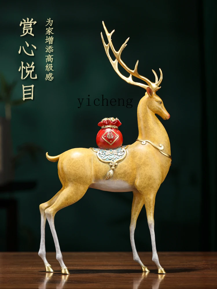 BJ-12  brass deer on the money - đánh giá và giá Home Decor Resin