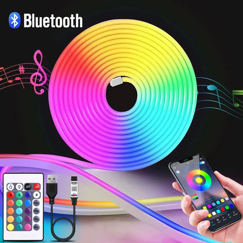 1-5m RGB LED Neon Strip Light  - đánh giá và giá Home Decor Happy